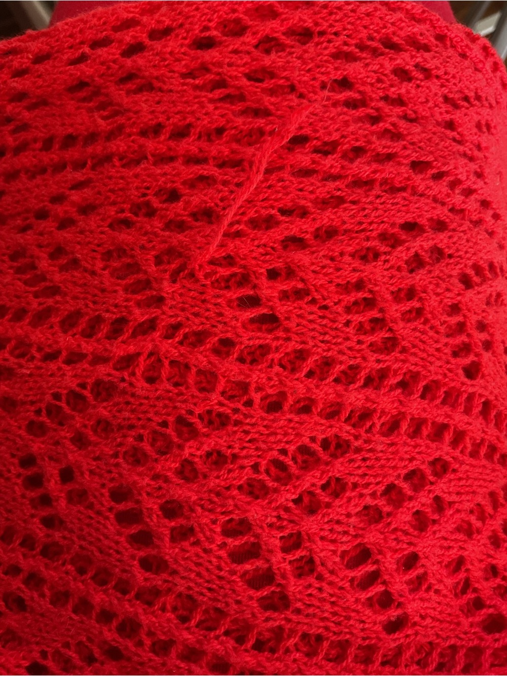 Red Crochet Knit Mini Dress XS S Pink Contrast Lining Strappy Summer Festival - Picture 6 of 6